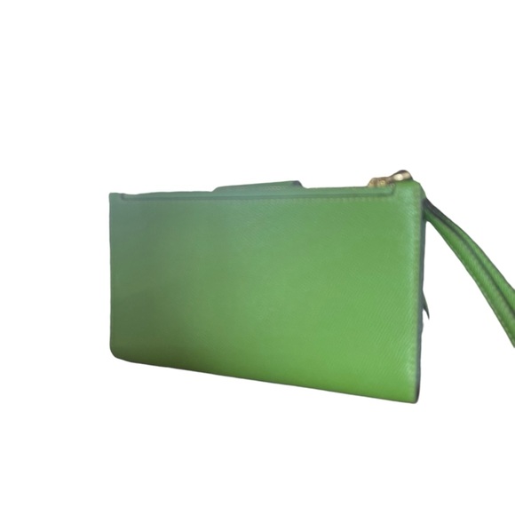 Coach Kelly green tech wallet clutch wrist handle large size leather casual - Picture 3 of 6